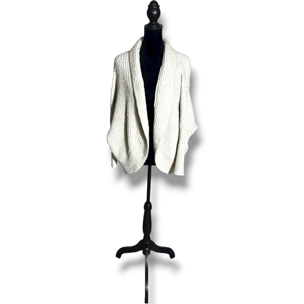 Windsor Elegant Cream Women's Knit Dolman Sleeve Cozy Oversized Cardigan - Picture 2 of 15